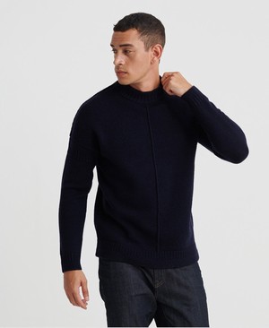 Superdry Edit Nautical Crew Neck Férfi Ugró Sötétkék | NFCDZ6317